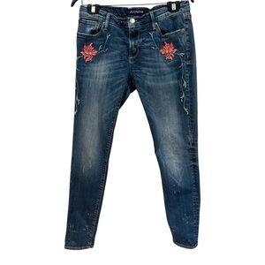 Driftwood embroidered boho Dark wash jeans size 30